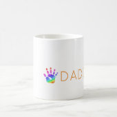 Rainbow Handprint DADDY Love Artisan Keepsake Koffiemok (Center)