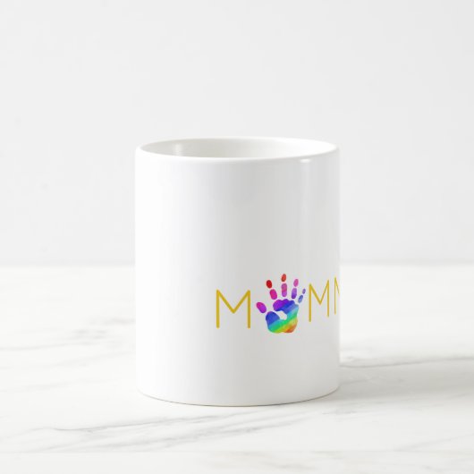 Rainbow Handprint MOMMY Love Moederdag Keepsake Koffiemok (Center)