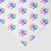 Rainbow Handprint Pattern Kinder Kleurrijke Fun Tissuepapier (Detail)