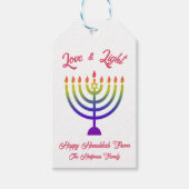 Rainbow Hanukkah Gift Labels Cadeaulabel (Voorkant)