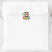 Rainbow Happy 100 dagen schoolpotlood 100ste dag Ronde Sticker (Tas)