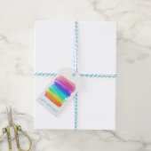 Rainbow HAPPY BIRTHDAY Artisan Waterverven Cadeaulabel (Met Touw)