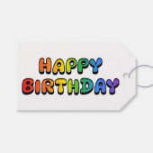 Rainbow Happy Birthday Cadeaulabel (Voorkant (Horizontaal))