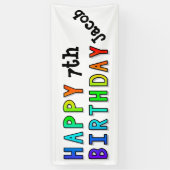 Rainbow Happy Birthday Gepersonaliseerd Feest Spandoek (Verticaal)