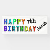 Rainbow Happy Birthday Gepersonaliseerd Feest Spandoek (Horizontaal)