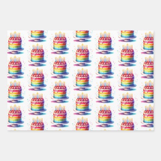 Rainbow Happy Birthday Inpakpapier Vel (Voorkant)
