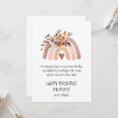 Rainbow Happy Birthday mama uit Baby Kaart (Voorkant / Achterkant in situ)