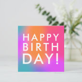 Rainbow Happy Birthday Modern Simple Feestdagenkaart (Staand voorkant)