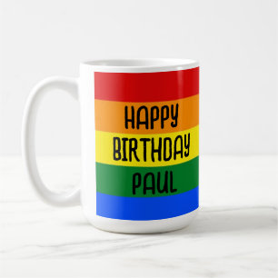 Rainbow Happy Birthday mok cup
