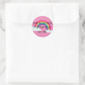 Rainbow Happy Birthday Party Favor Box Ronde Sticker (Tas)