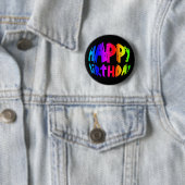 Rainbow Happy Birthday Ronde Button 5,7 Cm (In situ)
