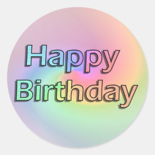 Rainbow Happy Birthday Ronde Sticker