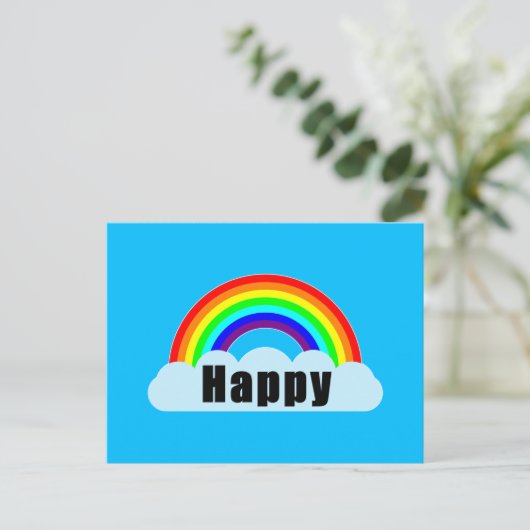 RAINBOW - Happy Briefkaart (Staand voorkant)