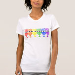 Rainbow Happy Chanokah Shirten vrouwen T-shirt<br><div class="desc">Happy Chanukah in een lijn van de regenboogkangokiot (menorahs). Een joods vakantiemodel voor Chanoeka.</div>