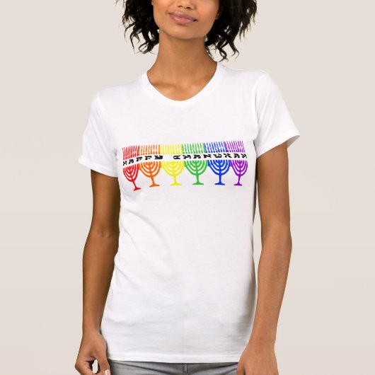 Rainbow Happy Chanokah Shirten vrouwen T-shirt (Voorkant)