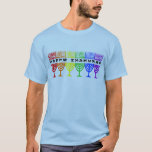 Rainbow Happy Chanukah-Shirten T-shirt<br><div class="desc">Happy Chanukah in een lijn van de regenboogkangokiot (menorahs). Een joods vakantiemodel voor Chanoeka.</div>