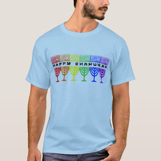 Rainbow Happy Chanukah-Shirten T-shirt (Voorkant)