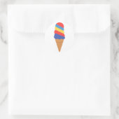 Rainbow happy cone ronde sticker (Tas)