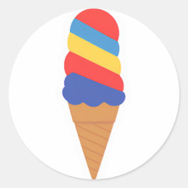 Rainbow happy cone ronde sticker