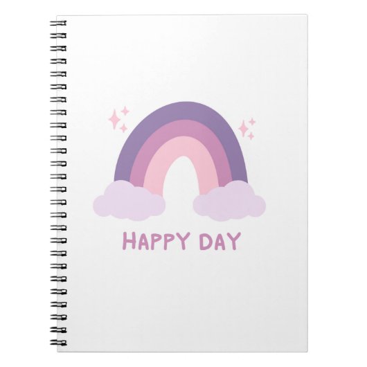 Rainbow Happy Days Quote Zuivel Notitieboek (Voorkant)