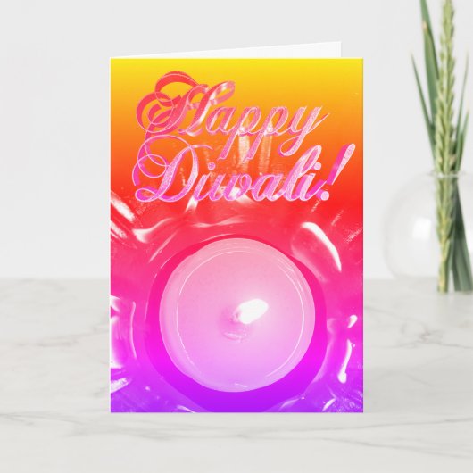 Rainbow Happy Diwali Kleurrijke Kaarslicht Kaart (Voorkant)
