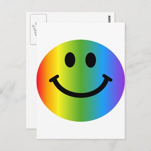 Rainbow Happy Face Briefkaart (Voorkant / Achterkant)