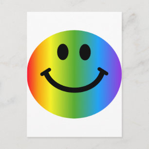Rainbow Happy Face Briefkaart