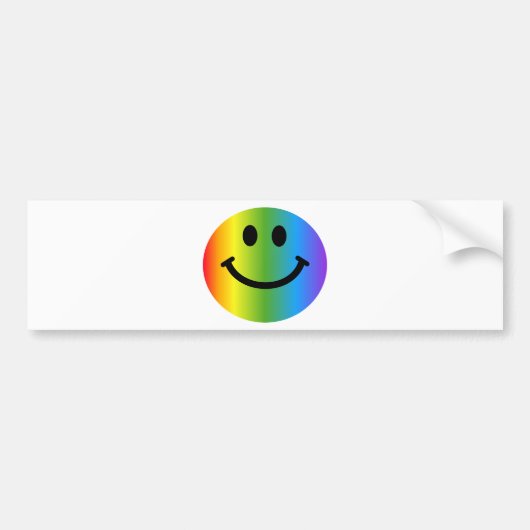 Rainbow Happy Face Bumpersticker (Voorkant)
