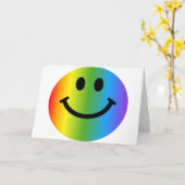 Rainbow Happy Face Kaart (Gele Bloem)