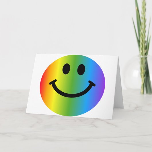 Rainbow Happy Face Kaart (Voorkant)