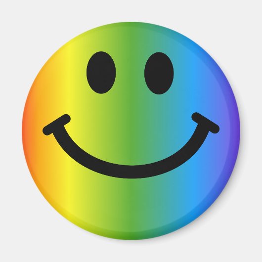 Rainbow Happy Face Magneet (Voorkant)