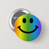Rainbow Happy Face Ronde Button 5,7 Cm (Voorkant /achterkant)