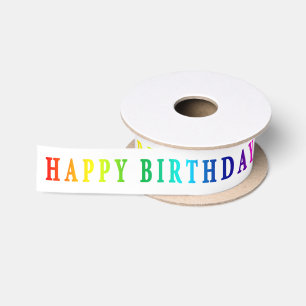 Rainbow Happy jarig Satijnen Lint