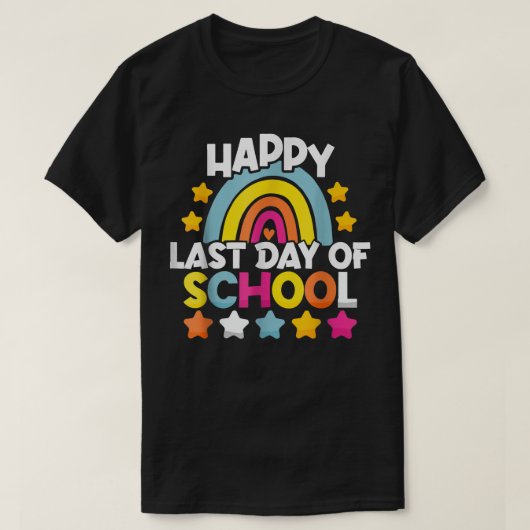 Rainbow Happy Laatste dag van lerarenopleiding G T-shirt (Design voorkant)