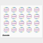 Rainbow happy lijst Alyssa Ronde Sticker (Vel)