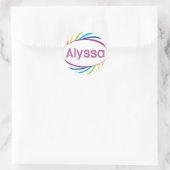 Rainbow happy lijst Alyssa Ronde Sticker (Tas)