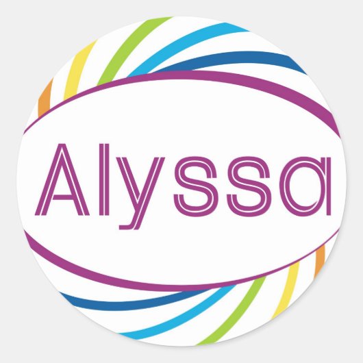 Rainbow happy lijst Alyssa Ronde Sticker (Voorkant)