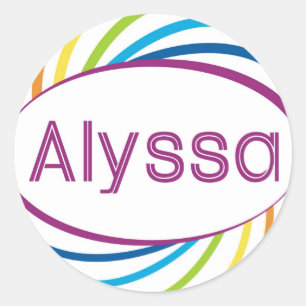 Rainbow happy lijst Alyssa Ronde Sticker