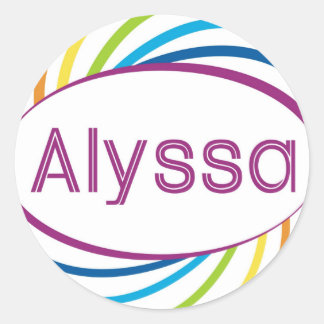 Rainbow happy lijst Alyssa Ronde Sticker