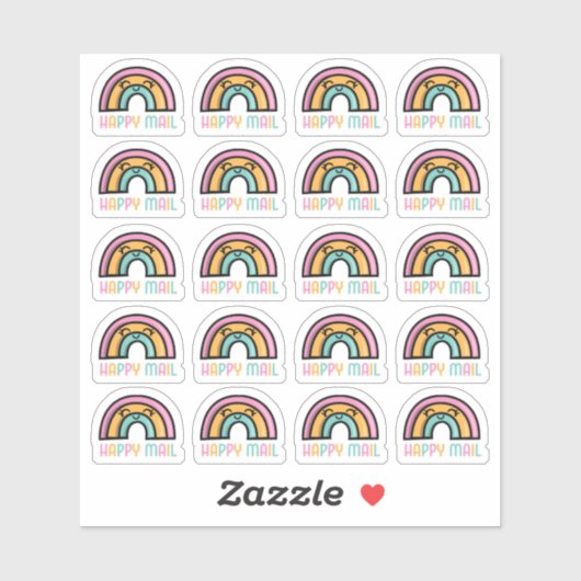 Rainbow Happy Mail Custom-Cut Vinyl Sticker (Vel)
