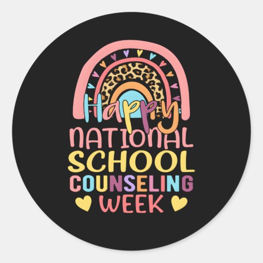Rainbow Happy National School Counseling Week Ronde Sticker (Voorkant)