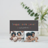 Rainbow Happy New Year Holiday Briefkaart (Staand voorkant)