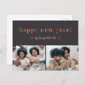 Rainbow Happy New Year Holiday Briefkaart (Voorkant / Achterkant)