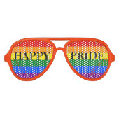Rainbow Happy Pride Aviator Zonnebril (Voorkant)