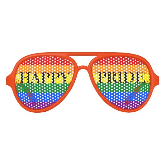 Rainbow Happy Pride Aviator Zonnebril (Voorkant)
