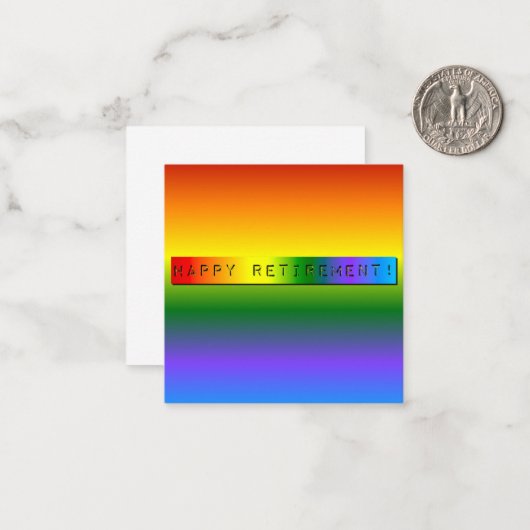 Rainbow Happy Retirement! Notitiekaartje (Voorkant / Achterkant in situ)