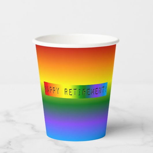 Rainbow Happy Retirement! Papieren Bekers (Voorkant)