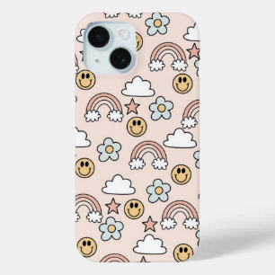 Rainbow Happy Smile cartoon kleurrijke illustratie iPhone 15 Case
