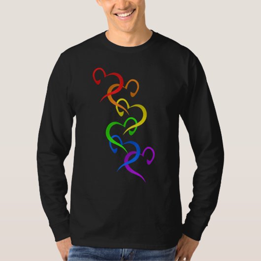 Rainbow Hart Gay Lesbisch LGBT T-shirt (Voorkant)