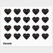 RAINBOW Hart Stickers / Zwart (Vel)